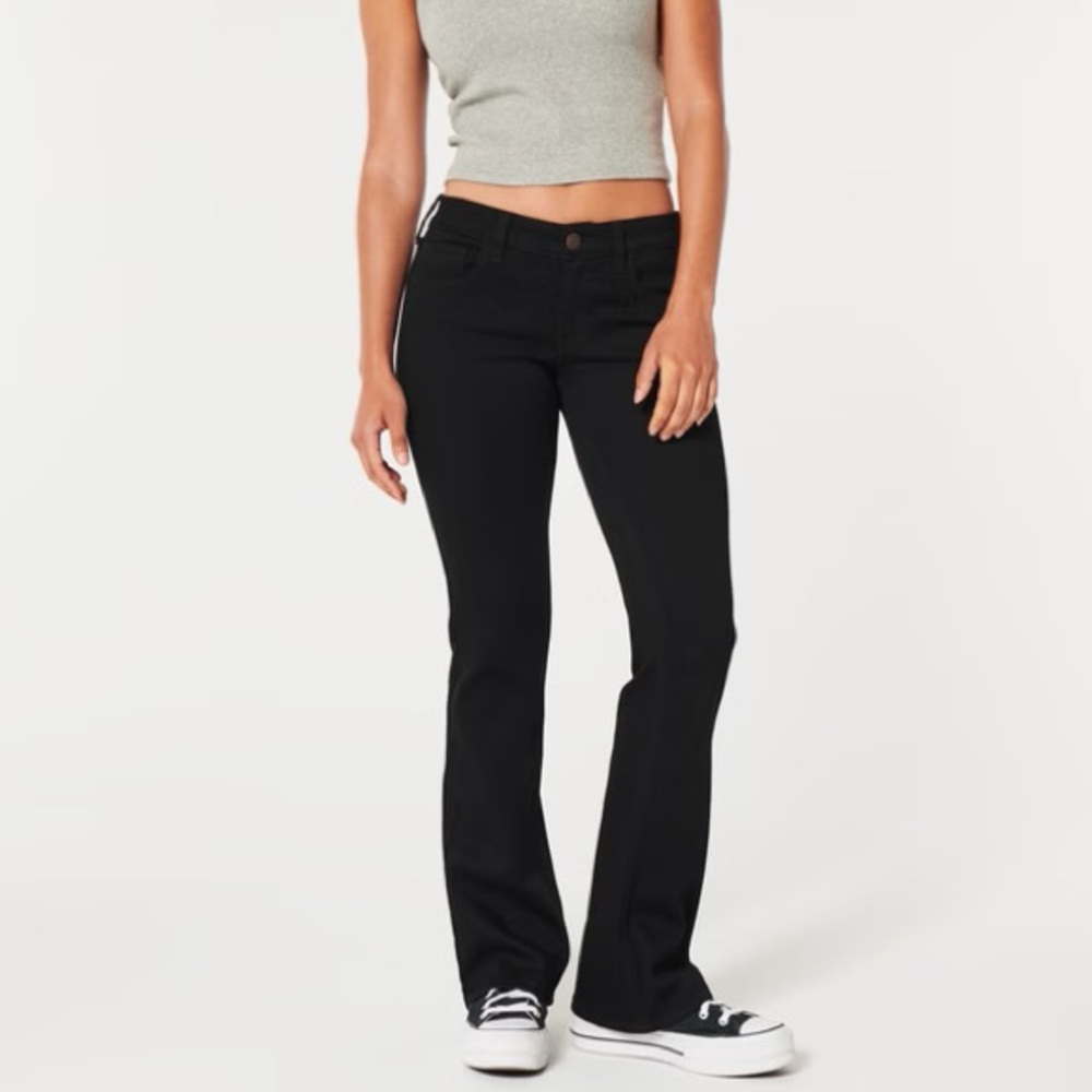 Hollister Black Mid Rise Bootcut Jeans